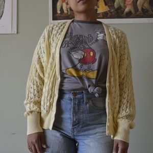 SOLD! Vintage Yellow Knit Cardigan